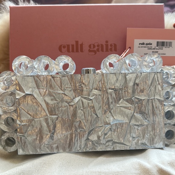 cult gaia Handbags - Cult Gaia Harlow Clutch in Silver